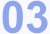 Number 03 - Blue on Grey Background