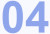 Number 04 - Blue on Grey Background